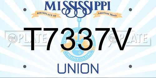 T7337V Mississippi License Plate