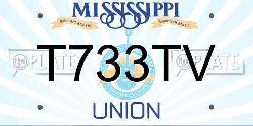 T733TV Mississippi License Plate