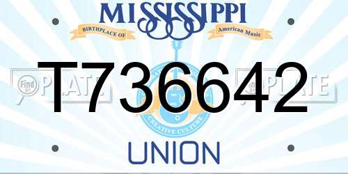 T736642 Mississippi License Plate