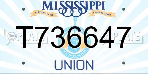 T736647 Mississippi License Plate