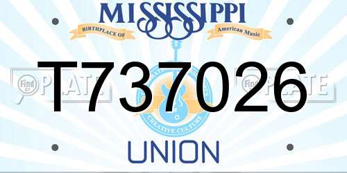 T737026 Mississippi License Plate