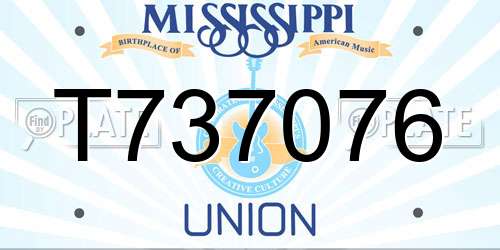 T737076 Mississippi License Plate