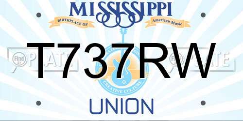 T737RW Mississippi License Plate