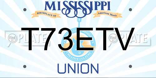 T73ETV Mississippi License Plate
