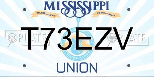 T73EZV Mississippi License Plate