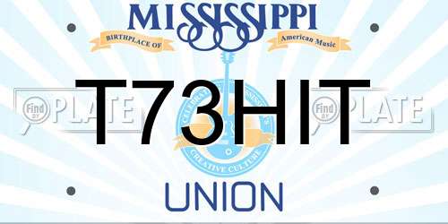 T73HIT Mississippi License Plate