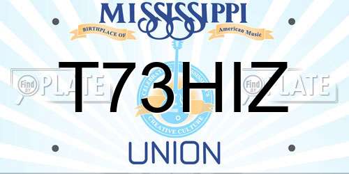 T73HIZ Mississippi License Plate