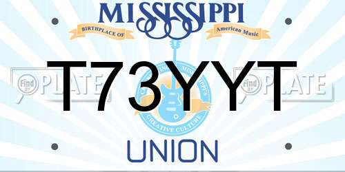 T73YYT Mississippi License Plate