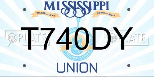 T740DY Mississippi License Plate