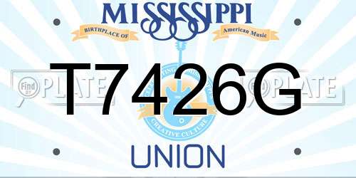T7426G Mississippi License Plate