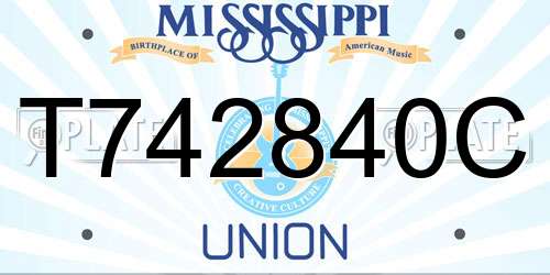 T742840C Mississippi License Plate