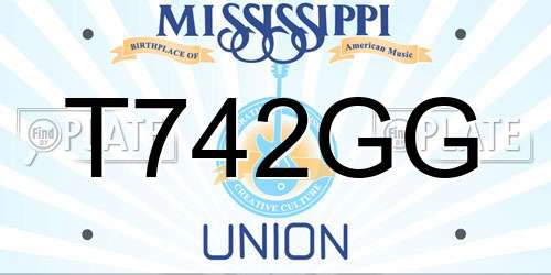 T742GG Mississippi License Plate