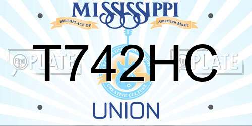 T742HC Mississippi License Plate