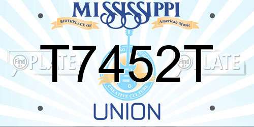 T7452T Mississippi License Plate