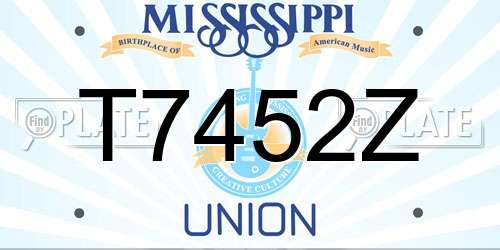 T7452Z Mississippi License Plate