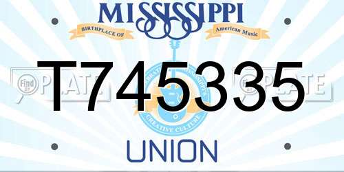 T745335 Mississippi License Plate