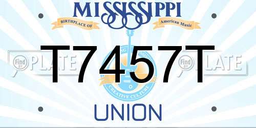 T7457T Mississippi License Plate