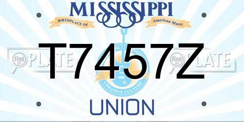 T7457Z Mississippi License Plate