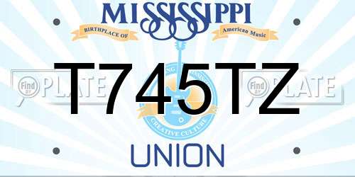 T745TZ Mississippi License Plate