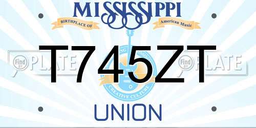 T745ZT Mississippi License Plate