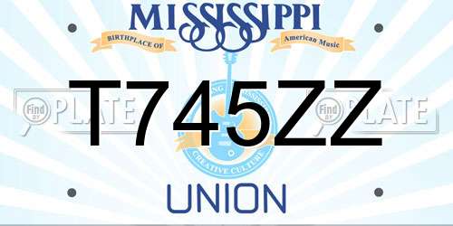 T745ZZ Mississippi License Plate