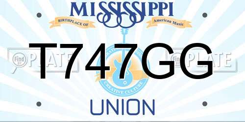 T747GG Mississippi License Plate
