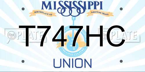 T747HC Mississippi License Plate