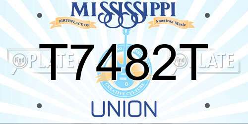 T7482T Mississippi License Plate