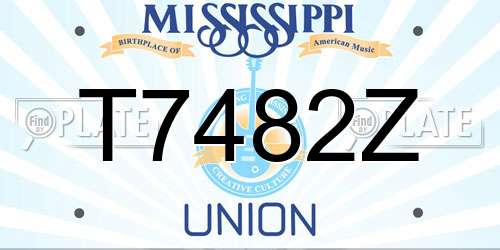 T7482Z Mississippi License Plate