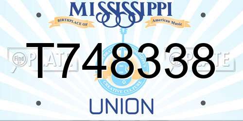 T748338 Mississippi License Plate