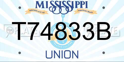T74833B Mississippi License Plate