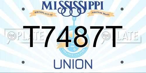T7487T Mississippi License Plate