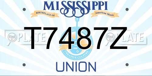 T7487Z Mississippi License Plate