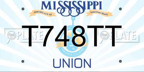 T748TT Mississippi License Plate