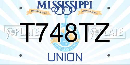 T748TZ Mississippi License Plate