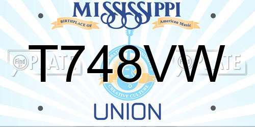 T748VW Mississippi License Plate