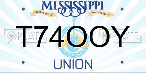 T74OOY Mississippi License Plate
