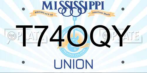 T74OQY Mississippi License Plate
