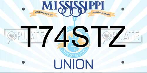 T74STZ Mississippi License Plate