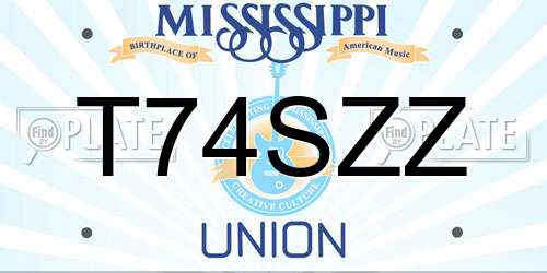 T74SZZ Mississippi License Plate
