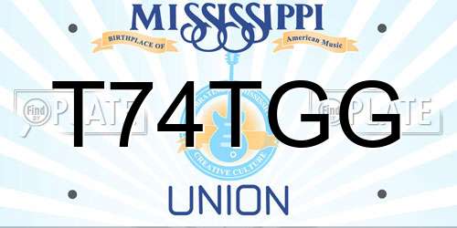 T74TGG Mississippi License Plate