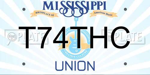 T74THC Mississippi License Plate