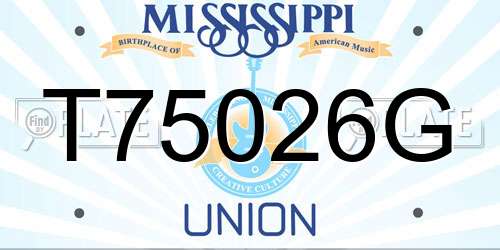 T75026G Mississippi License Plate