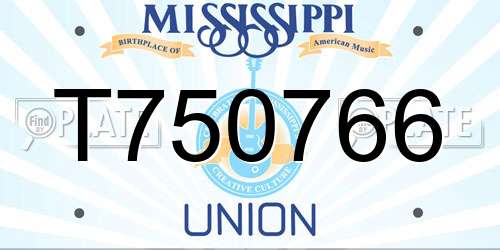 T750766 Mississippi License Plate