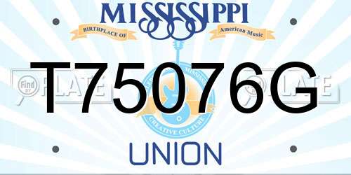 T75076G Mississippi License Plate