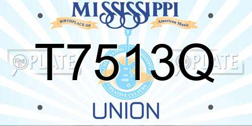T7513Q Mississippi License Plate