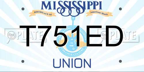 T751ED Mississippi License Plate