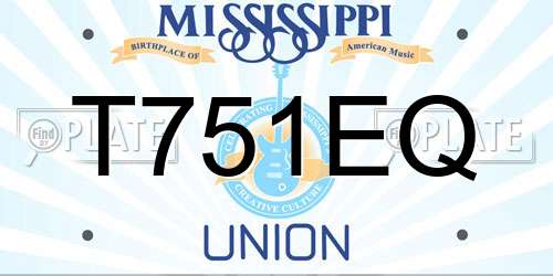 T751EQ Mississippi License Plate