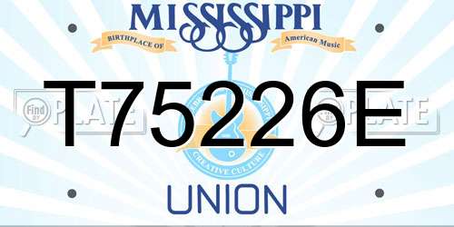 T75226E Mississippi License Plate