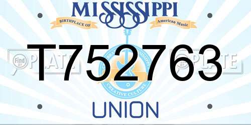 T752763 Mississippi License Plate
